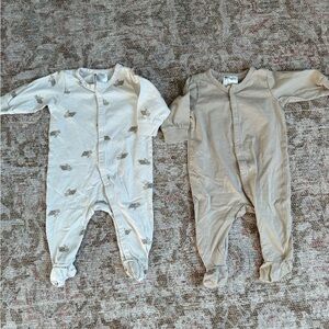 H&M Kids Pajamas Footies - Cream and Tan